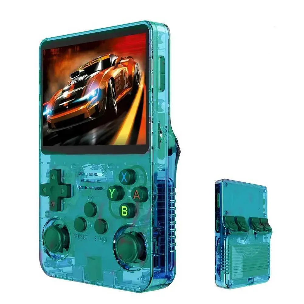 Febotak R36S Consola Retro Portátil – Pantalla IPS 3.5", 128GB, 40,000+ Juegos, Linux ArkOS, Batería 3500mAh (Azul Oscuro)