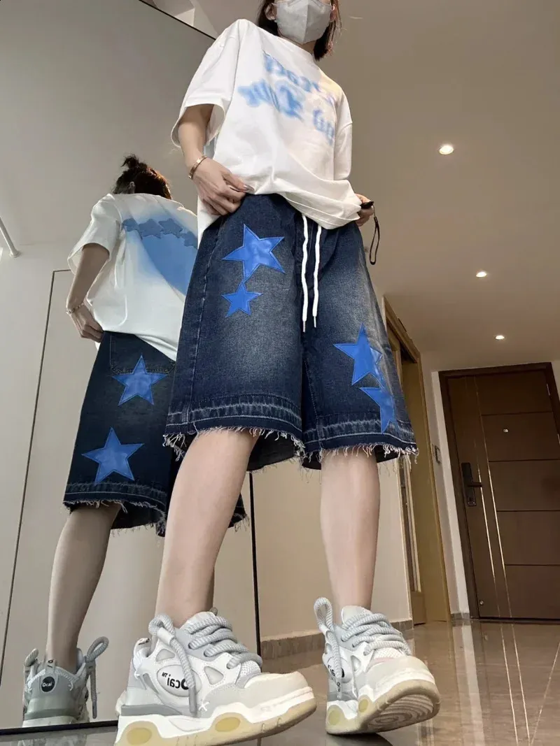 KOOLOSET】Vintage Star Patch Bermuda Denim DHgate.com