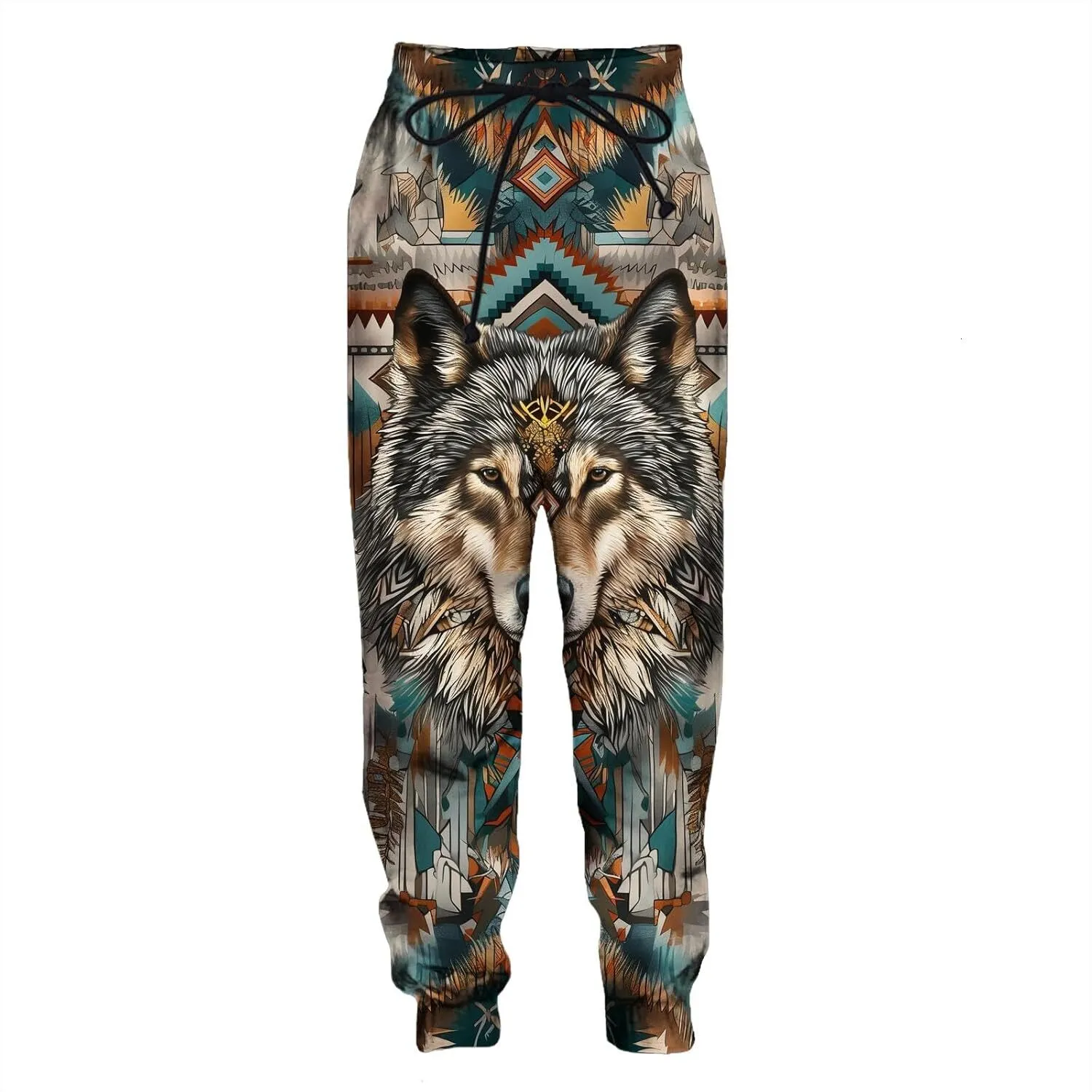Pantalones De Chándal Impresos Unisex 3D Patrón Tribal De Lobo