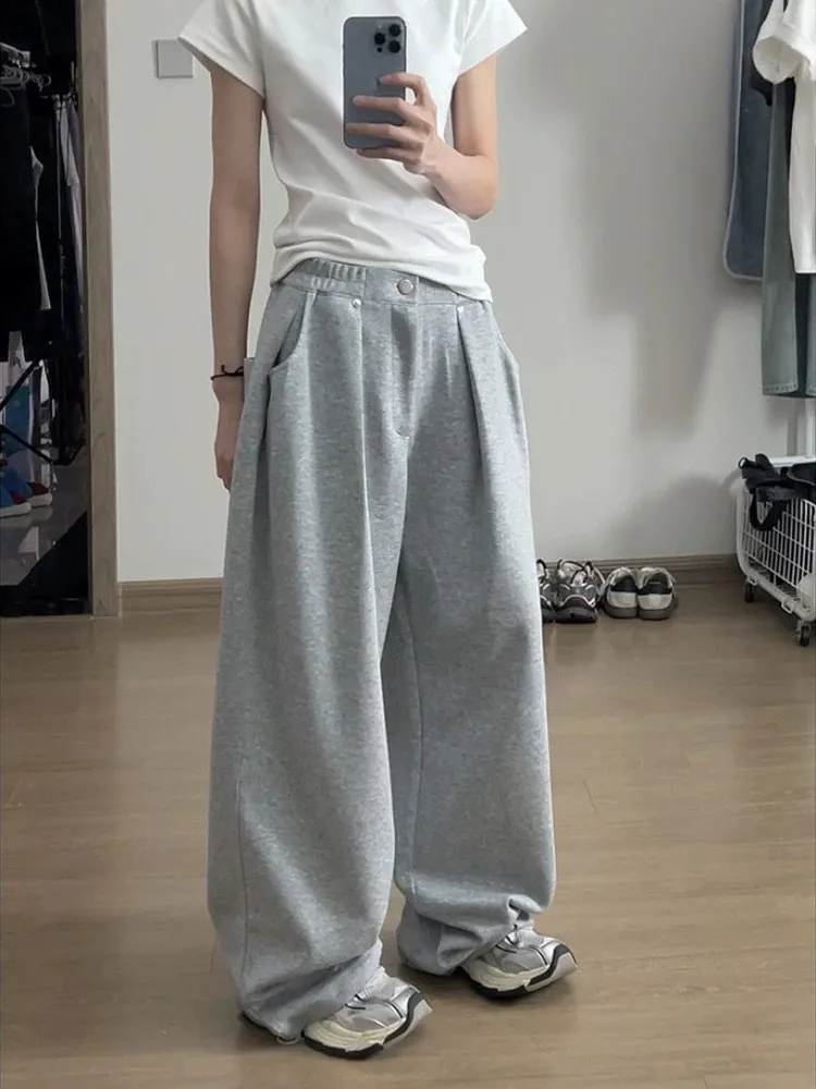 TUEWID★韓国★男女兼用★Tuewid retro sweatpants wide fit Y2K Vintage Baggy Sweatpants For Women, 2024 Autumn Casual