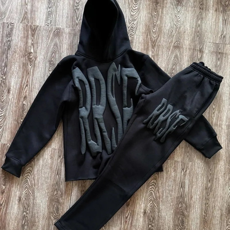 Oversized Y2k Style Tracksuit Set Trendy Hoodie Sweatpants for