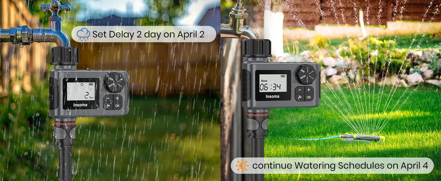 INSOMA Automatic Water Timer Intelligent Irrigation Sprinkler System ...