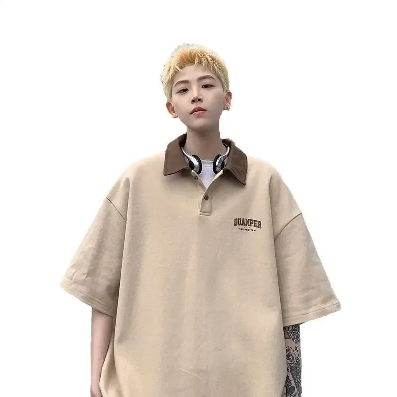 Retro Y2K Polo Shirt: American Street Style, Short Sleeve