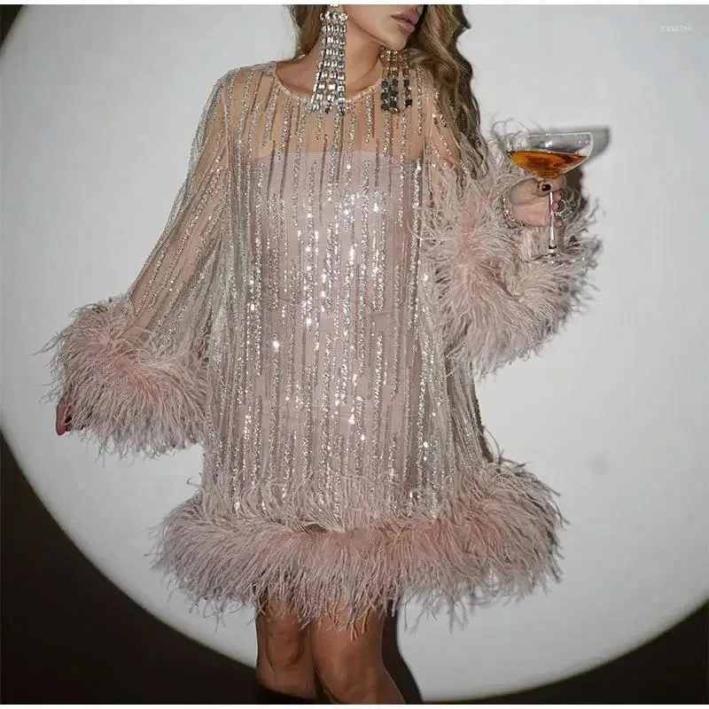 feather peplum dress Wholesale Velvet Peplum Dress Retro Peacock Blue 3D Feather Long Sleeve Bodycon Women Fall Evening Style AM050841
