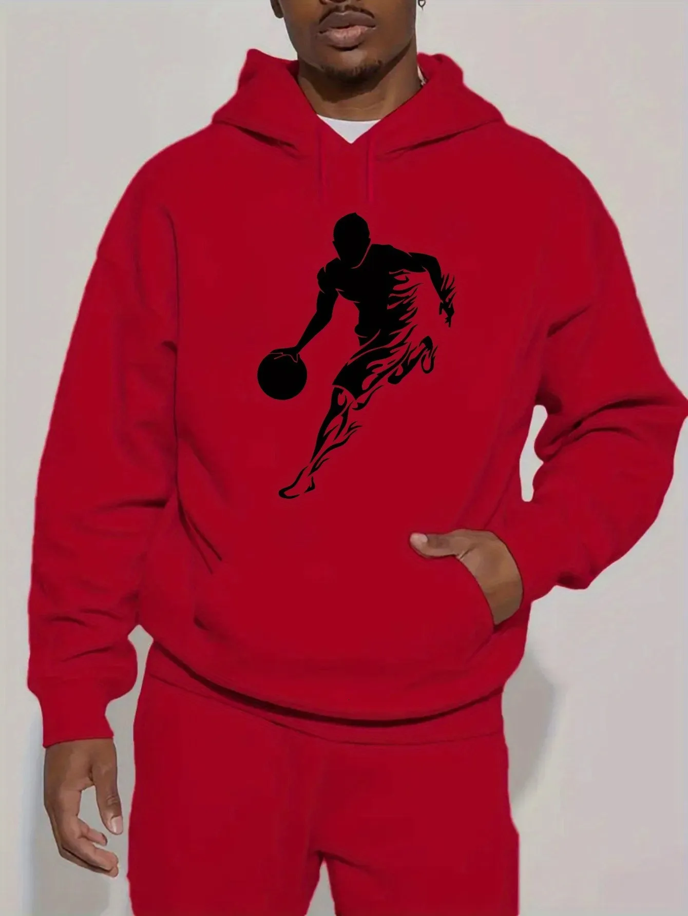 Pánska ležérna trendy mikina s potlačou basketbalu, sveter s kapucňou, top s dlhým rukávom pre mužov 29f8d7b9_voghion.com