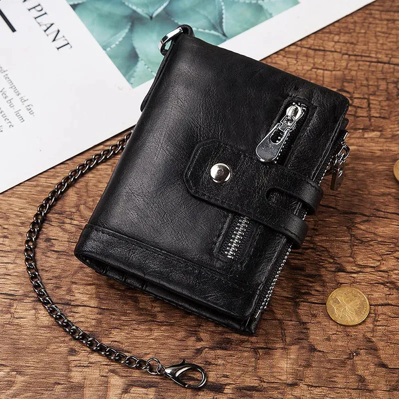 Short wallet men's real cowhide wallet main image 1