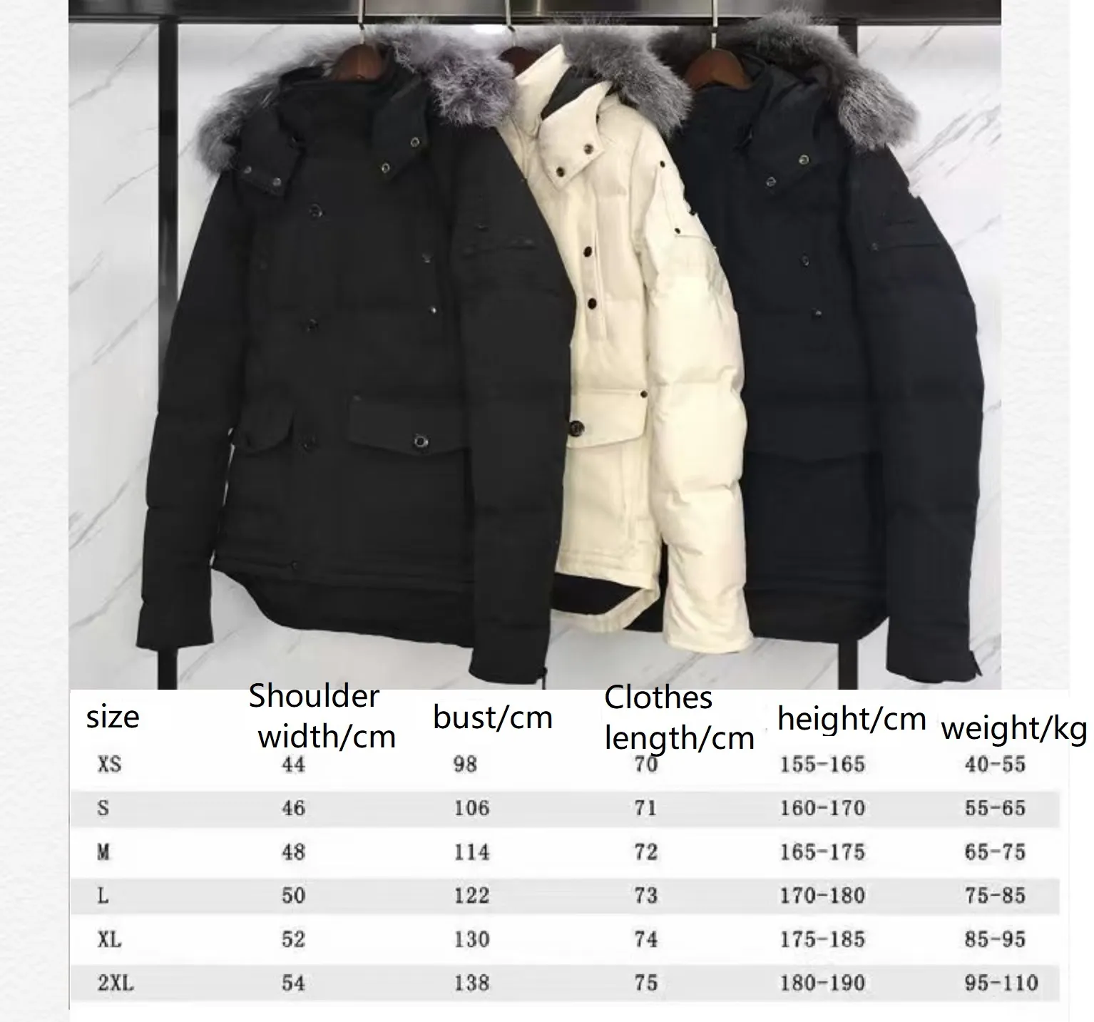 ZX22 Mens Waterproof Down Jacket White Duck Fur From