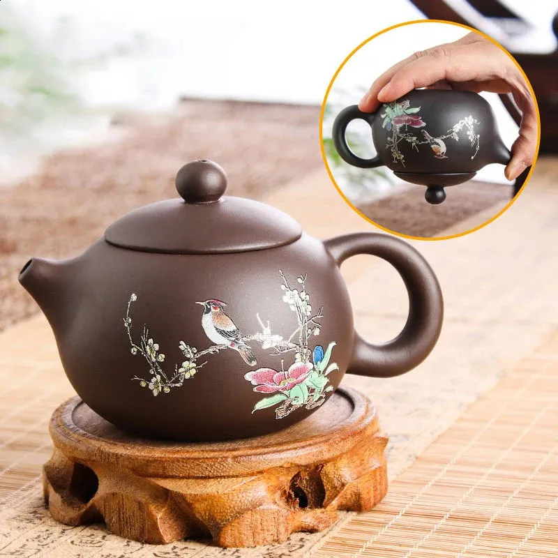 Service à Thé Gongfu Chinois En Argile Violette - 220 Ml - Théière Faite à La Main Pour Thé Vert, Noir, Oolong - Parfaite Pour Maison, Bureau, Voyage Ou Cadeau