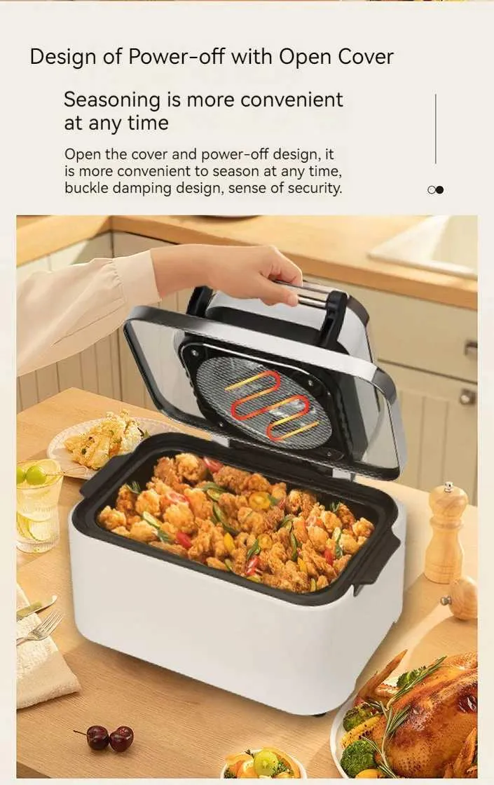 Intelligent 12L Digital fryer with Invisible Window, No Oil Intelligent 12L Digital fryer with Invisible Window, No Oil