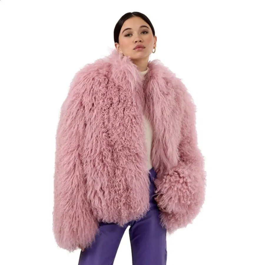muguet volume fake fur coat ピンク NWT Mango Oversize Faux-Fur Coat Jacket Pale Pink Ref