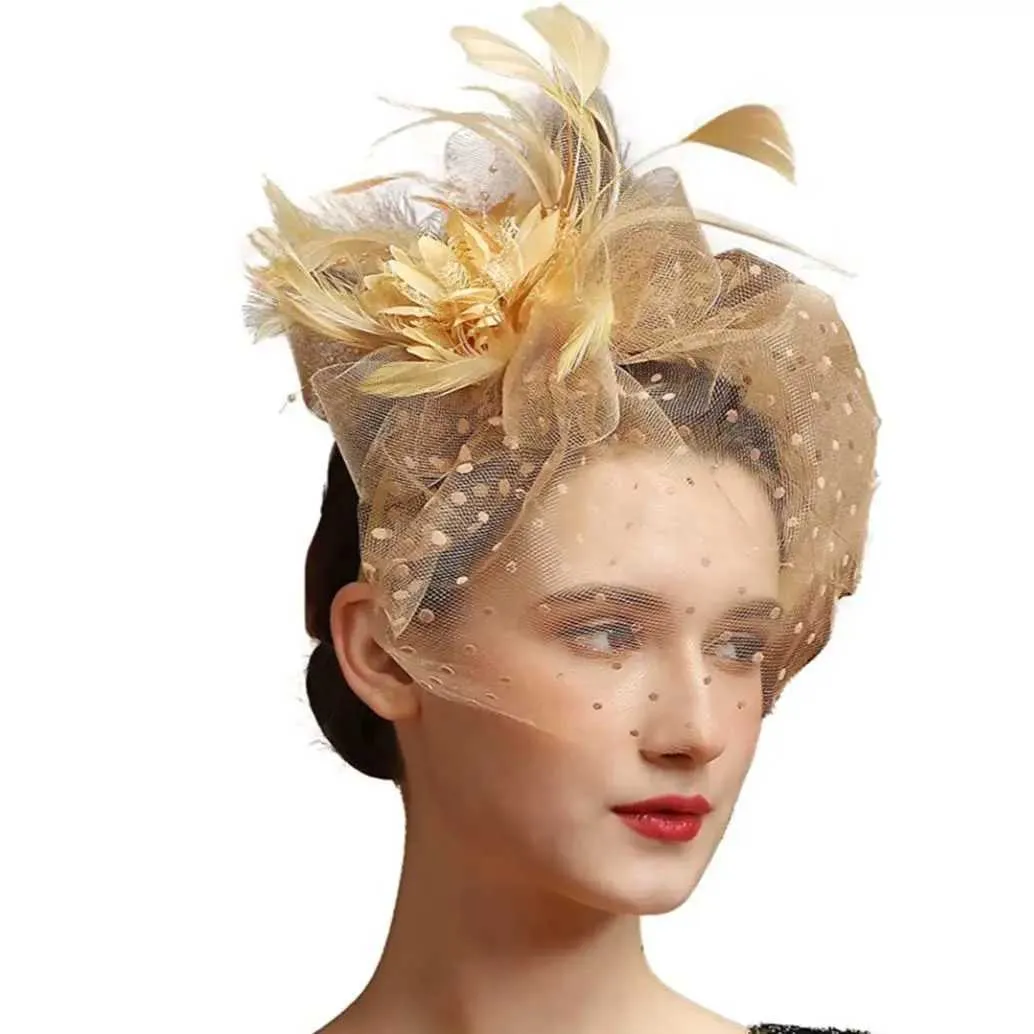 Ladies Black Headband Elegant Feather Fascinator Headband  display picture 3