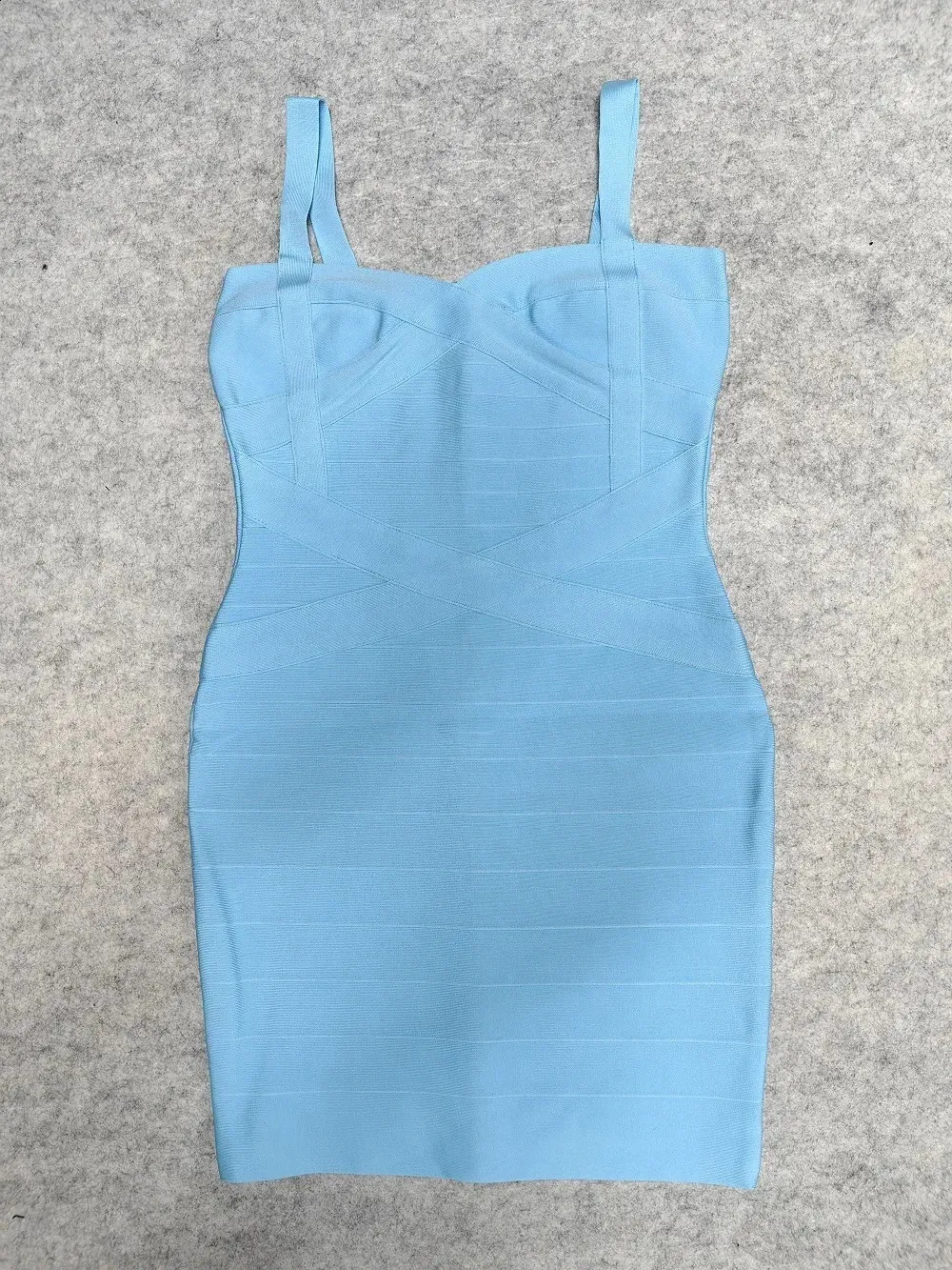 bandage dress light blue Hilo Bandage Strapless Rhinestone Deep Cleavage Dress main image 1