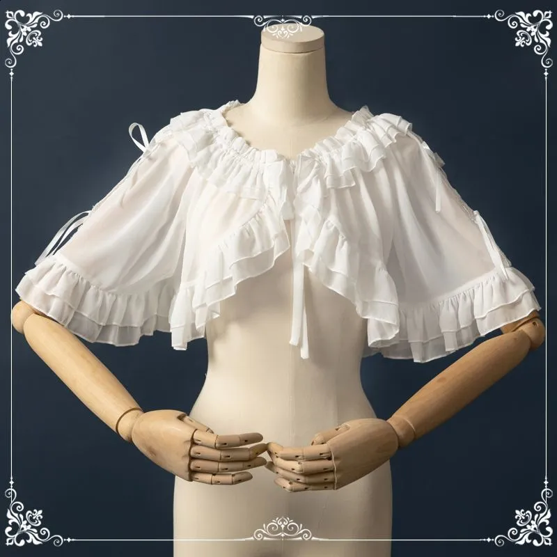 Vintage Lolita jacket shawl collar with Elegant Bow Detail