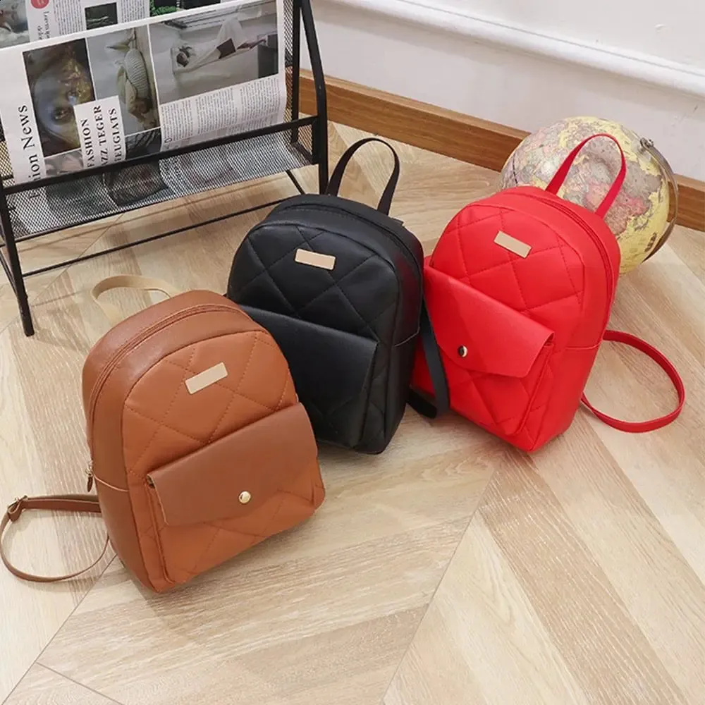 Mini Rucksack Backpack Mini Rucksack Backpack: Stylish PU Leather Small Fashion Backpack Purse ...