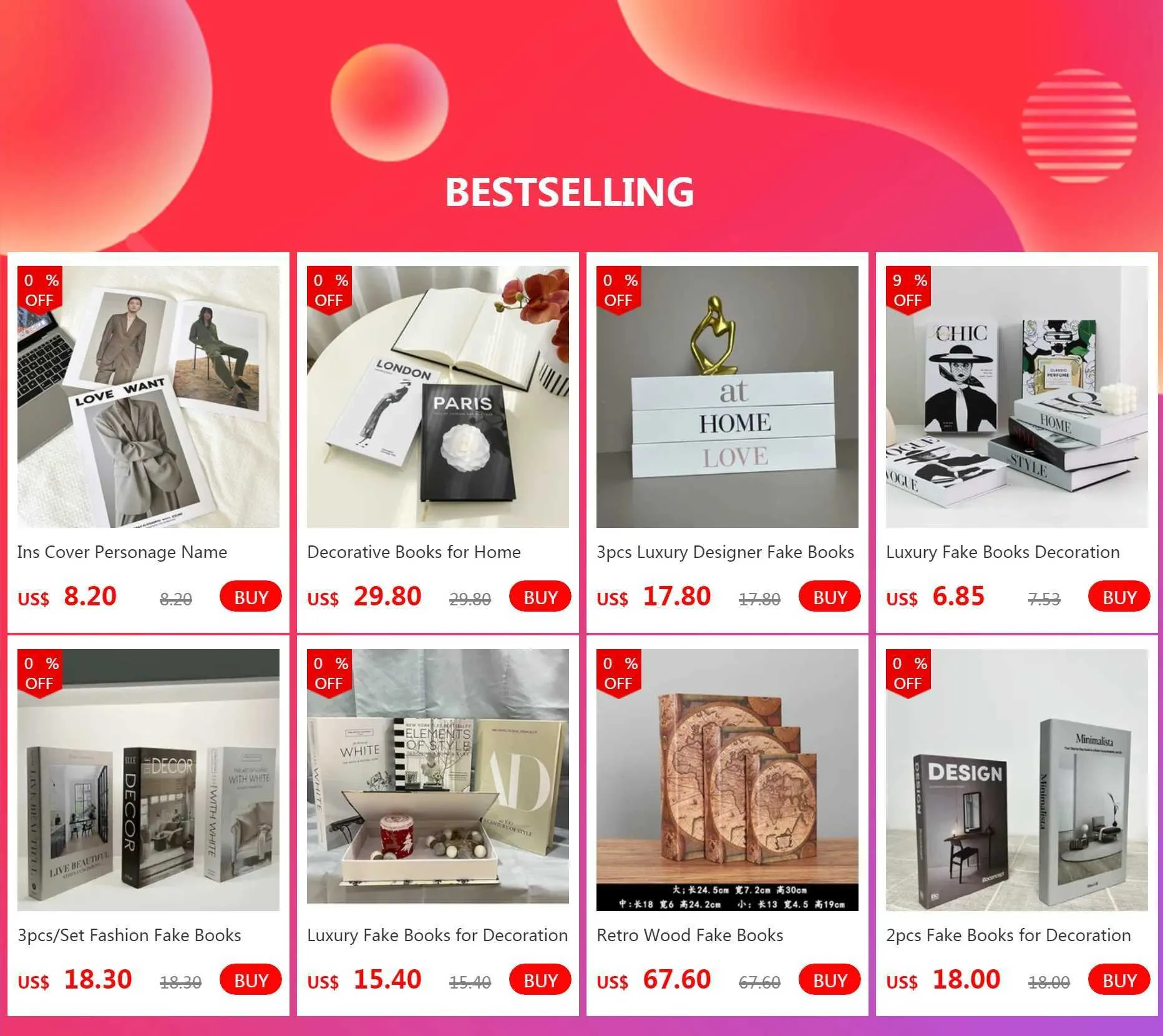 Decorative Fake Books for Display & Stylish Figurine Set - Openable ...
