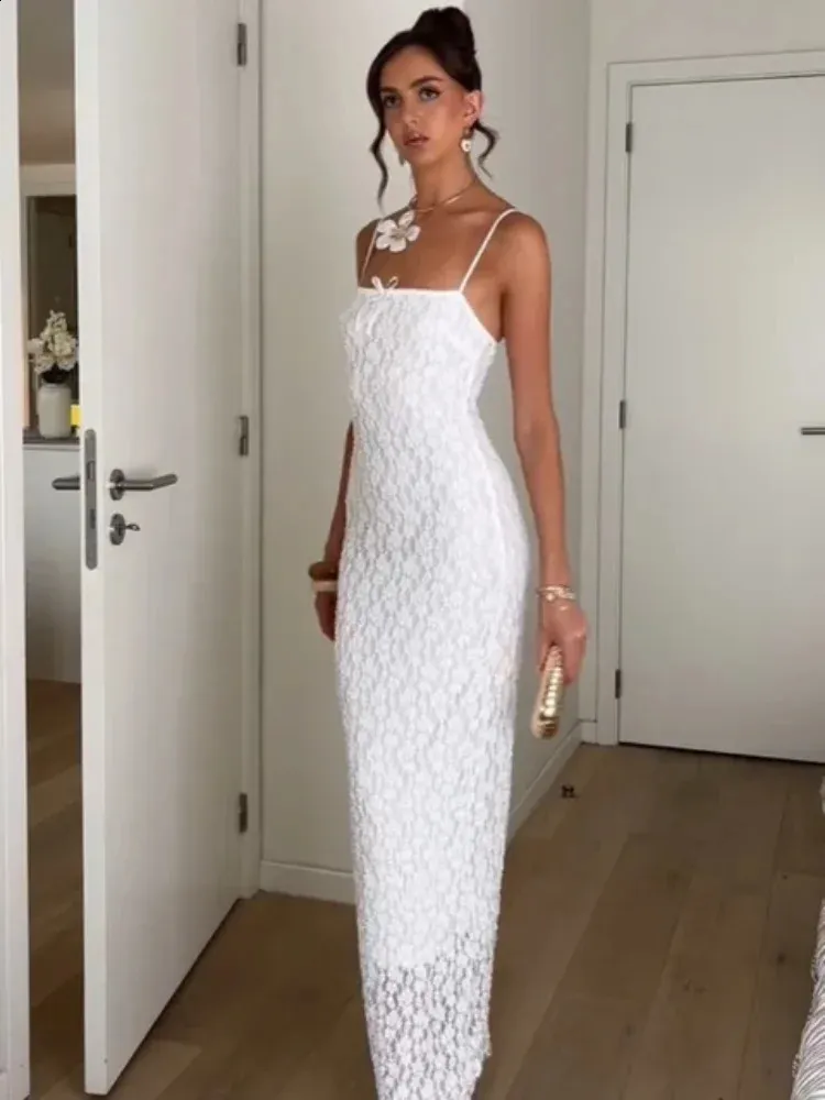 white christmas dresses White Crochet Lace Bodycon Dress – Gabi Swimwear