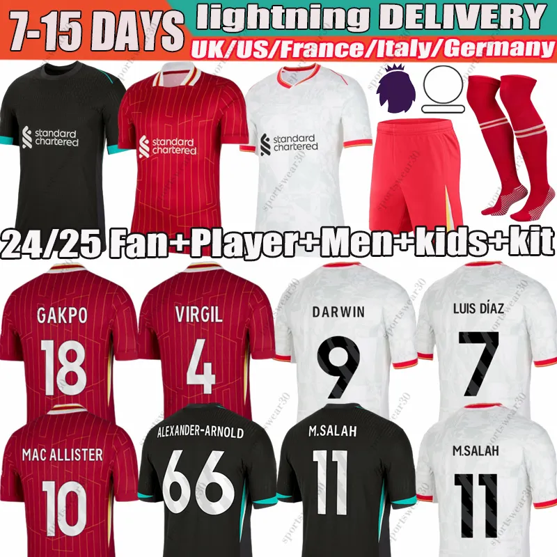 24 25 Soccer Jerseys MAC ALLISTER ALEXANDE R ARNOL D LUIS DIAZ GAKPO DARWIN SZOBOSZLAI Jersey Fans Player 2024 Football Shirt Mens Kids Kit Sock Full Sets From 12 2 DHgate