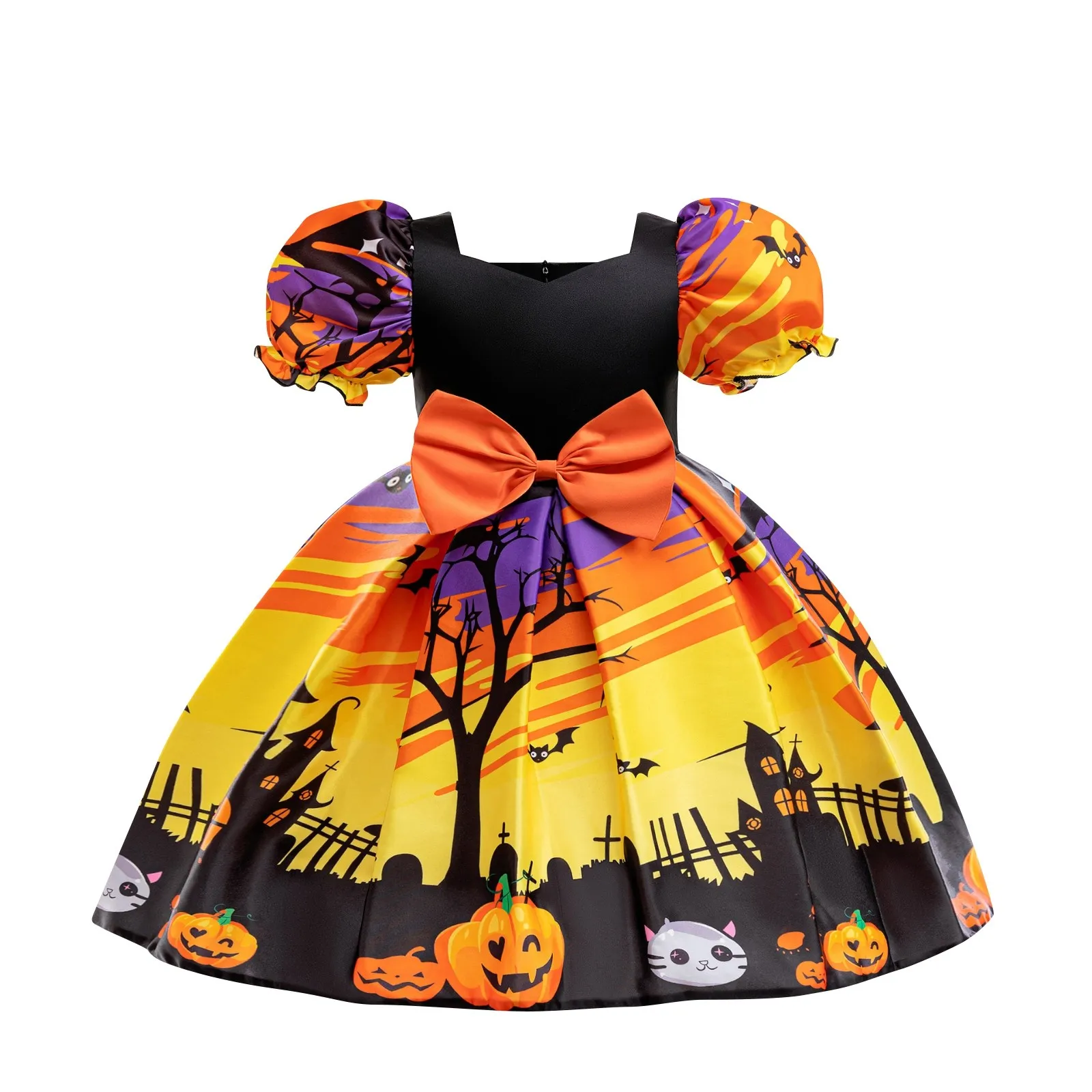 Pompöses Vampirkostüm Für Mädchen Halloween-Verkleidung Schwarz-rot