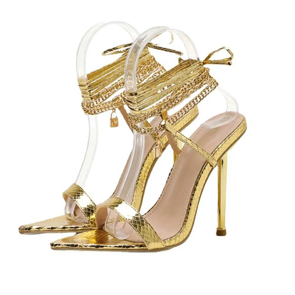 Save Big on Bulk Pointed Heels Sandals Elegant Pointed Toe Heels With  Exposed Heel And Chain Strap Summer Roman Style Sandals, Perfect For  Evening