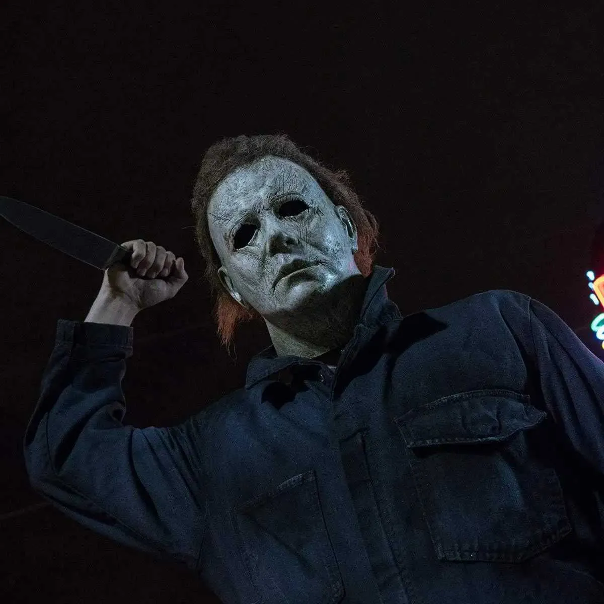DEPHIE Michael Myers Maske Mit Messer – Latex-Halloween-Maske Für Cosplay & Gruselpartys