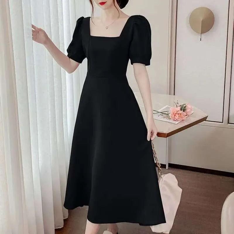Elegant Black Midi Dress For Women Stylish Summer... From Chaoren_clothes,  $12.8 In Bulk | DHgate.Com