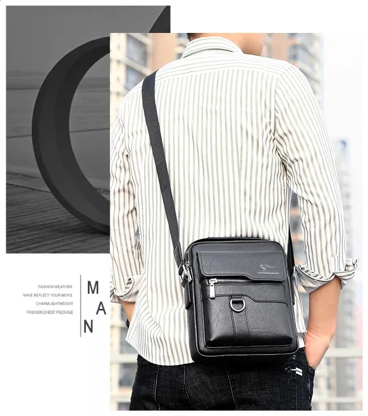 Vintage Kangaroo Leather mens sling shoulder bag for Men Vintage Kangaroo Leather mens sling shoulder bag for Men