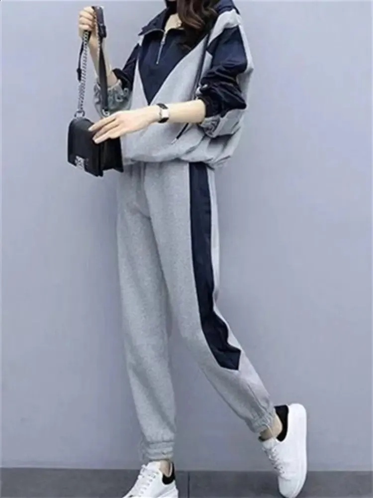 Ensemble Jogging Femme 2 Pièces - Sweat à Capuche Et Pantalon Décontracté Loungewear Pour Printemps 2025, Confort Polyester