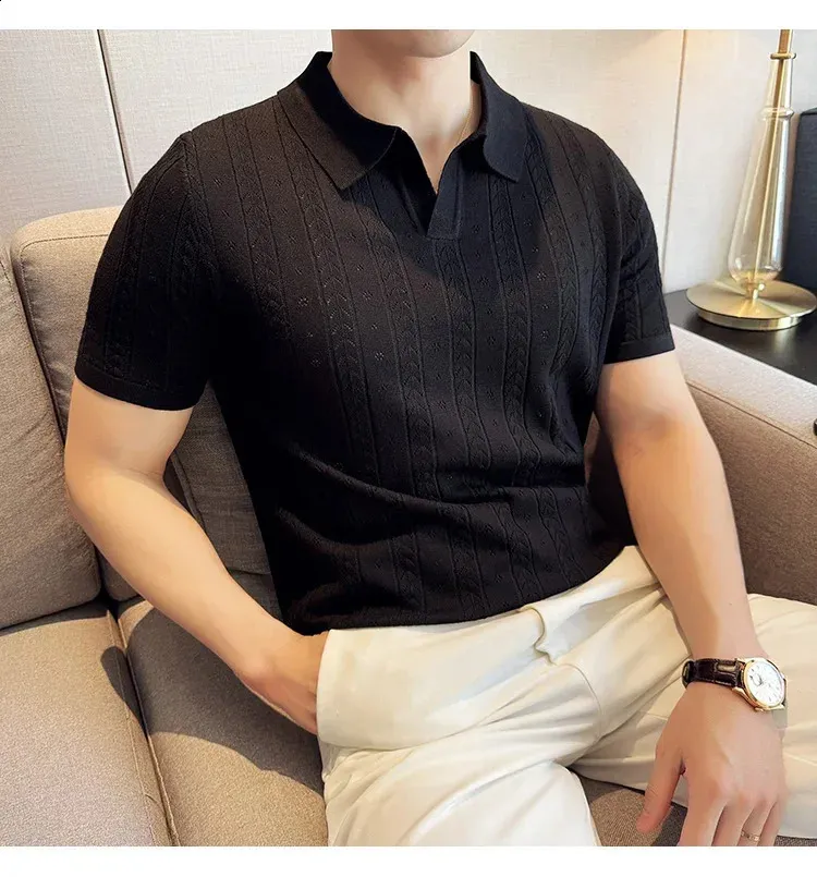 Tシャツ・カットソー OPEN YY : 25SS / YY JACQUARD KNIT POLO SHIRT (2COLORS) DHgate.com:Striped Jacquard Knit Polo Shirt: Short Sleeve