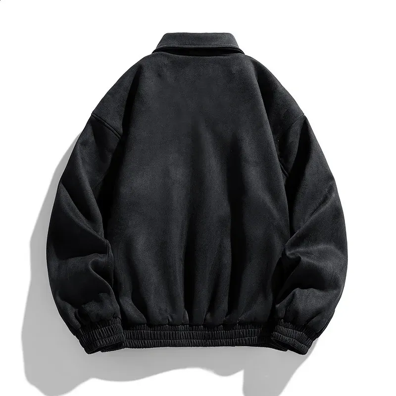 Autumn Winter Oversize Bomber Jacket Men Vintage From