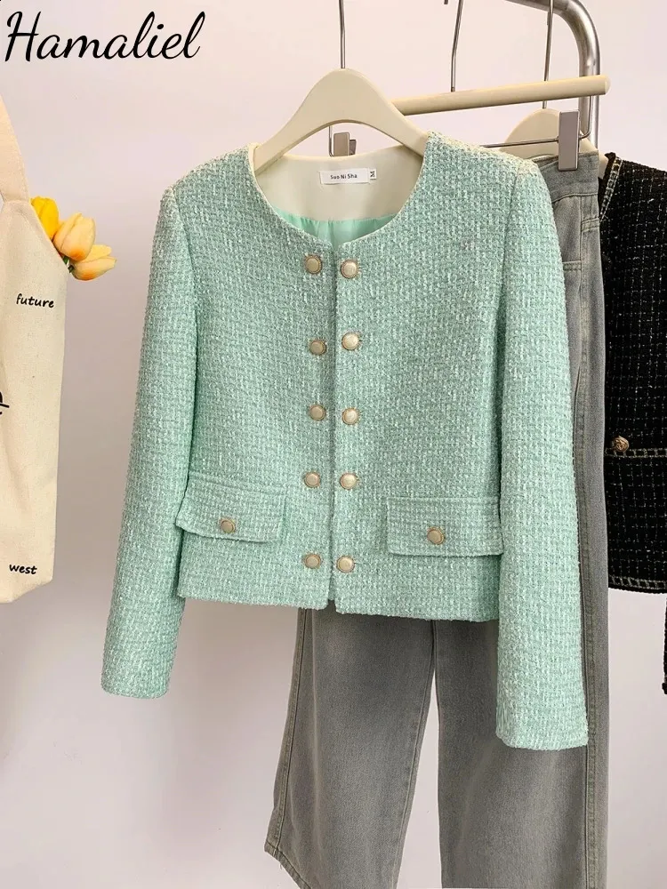 Minimalist Tweed ladies jacket short for Women - Autumn Fashion 