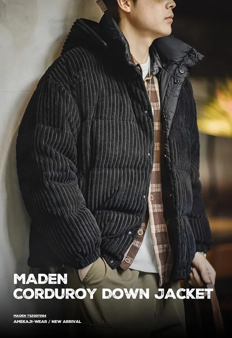 Corduroy down jacket clearance