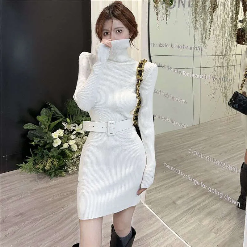 White Short Bodycon Dress For Women Crochet Knit Turtleneck Mini Dress For  Autumn And Winter From Chaoren_clothes, $13.6 In Bulk