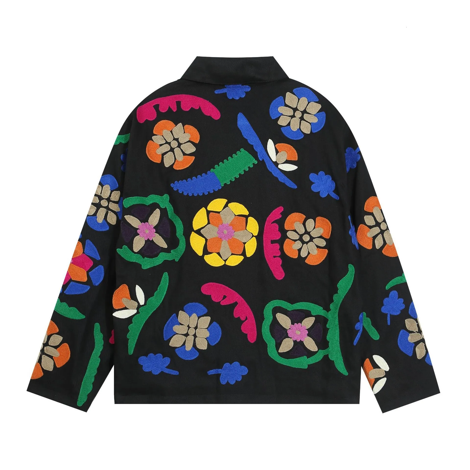 DHgate.com:Floral Embroidery Mandarin Collar Jacket - Unisex