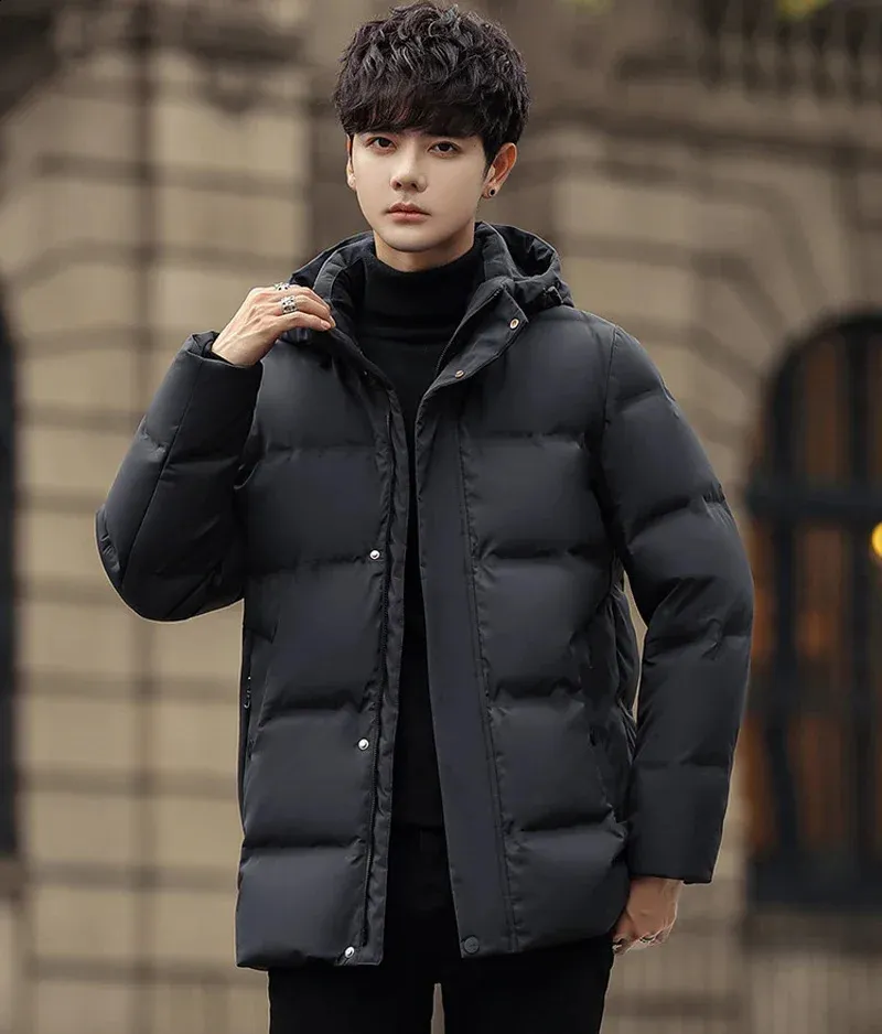 Veste D'hiver Homme - Blouson Décontracté à Capuche - Taille Grande - Fermeture éclair - Parfait Pour Plein Air Et Quotidien