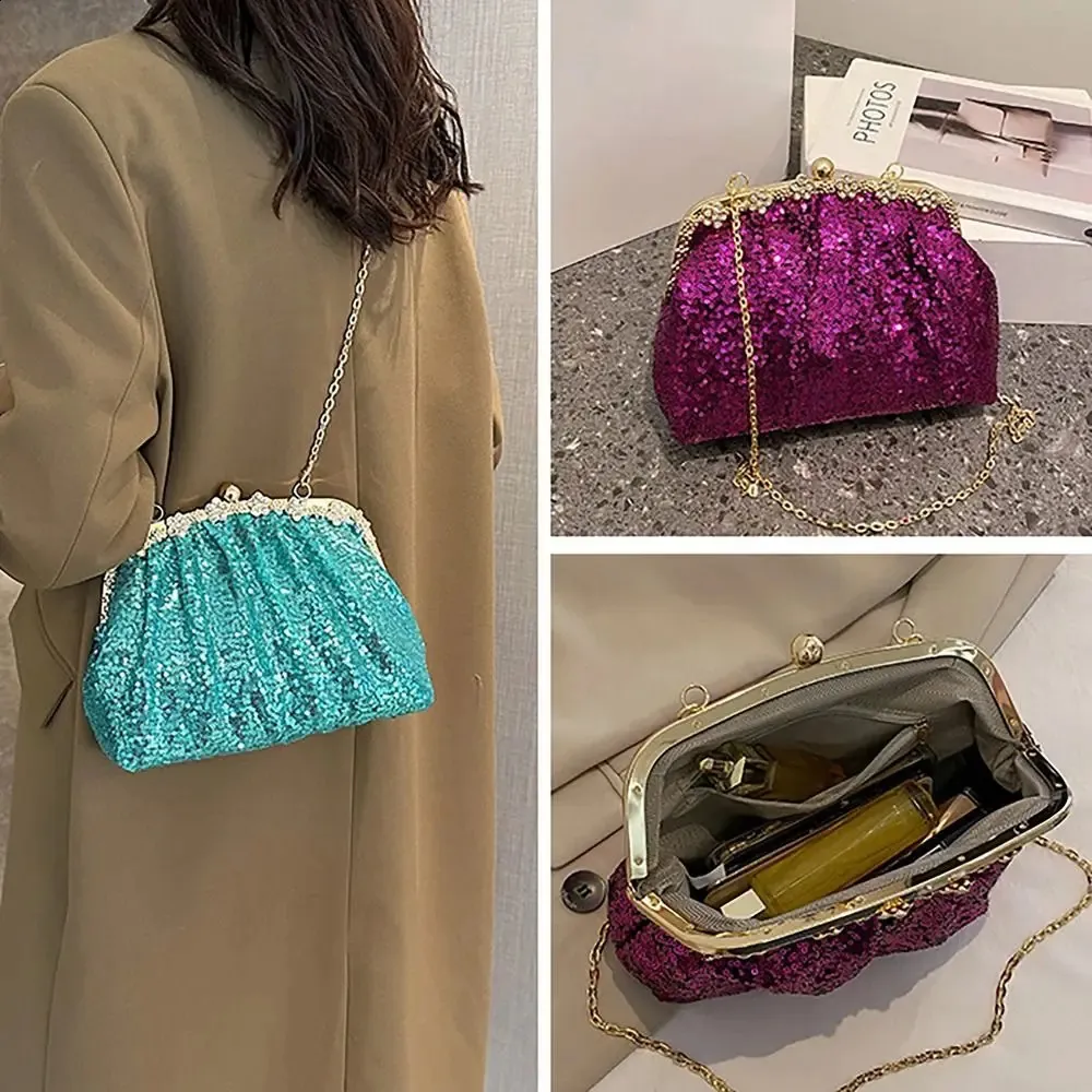 Bolso De Noche De Diamantes De Imitación Lujoso, Bolso De Hombro