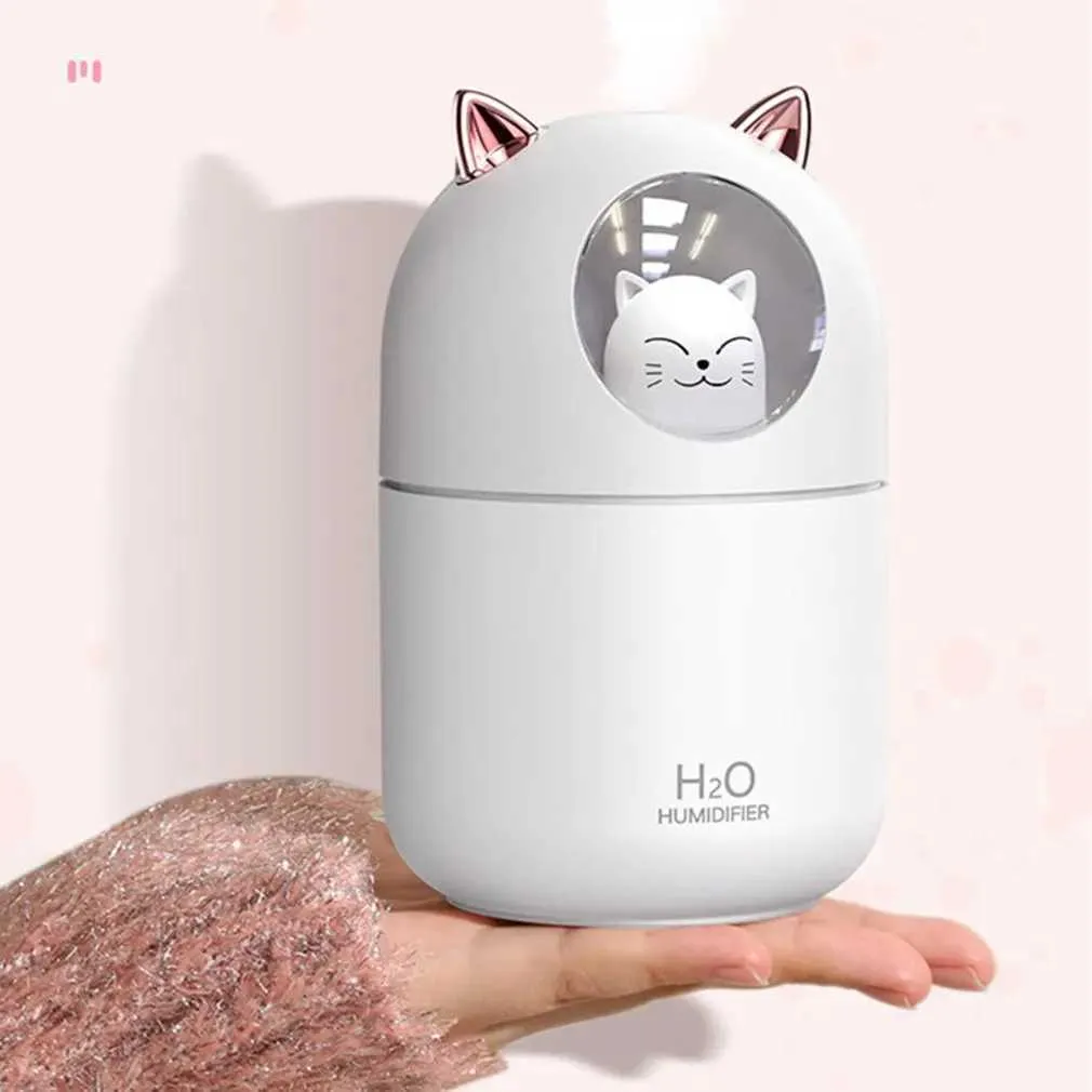 Carton Humidifier Cartoon Cat Lighted Humidifier: Ultra-Quiet USB Cold Mist Diffuser ...