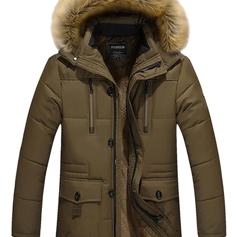 Save Big on Bulk Raccoon Fur Collar Leather Jacket Mens Fur Collar Coat  Korean Puffer Jacket Long Winter Warm Cotton Padded Thick Jacket With Faux 