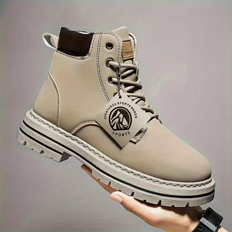 Faux leather steel toe boots sale