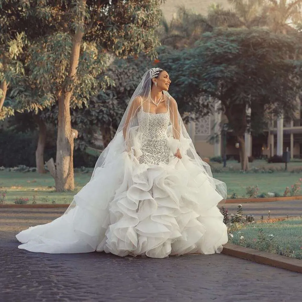 Vestidos Elegantes Sirenita Extra Hinchada Organa Encaje Vestidos