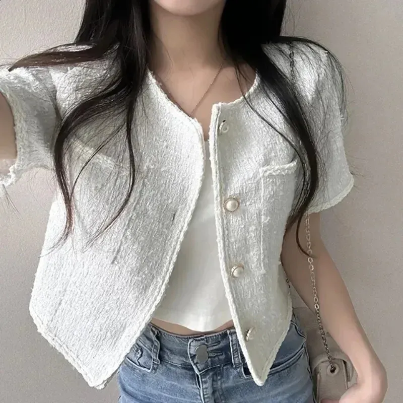 ス*。様 thetoe SHORT SLEEVE TWEED JACKET Fifth Avenue Short Sleeve