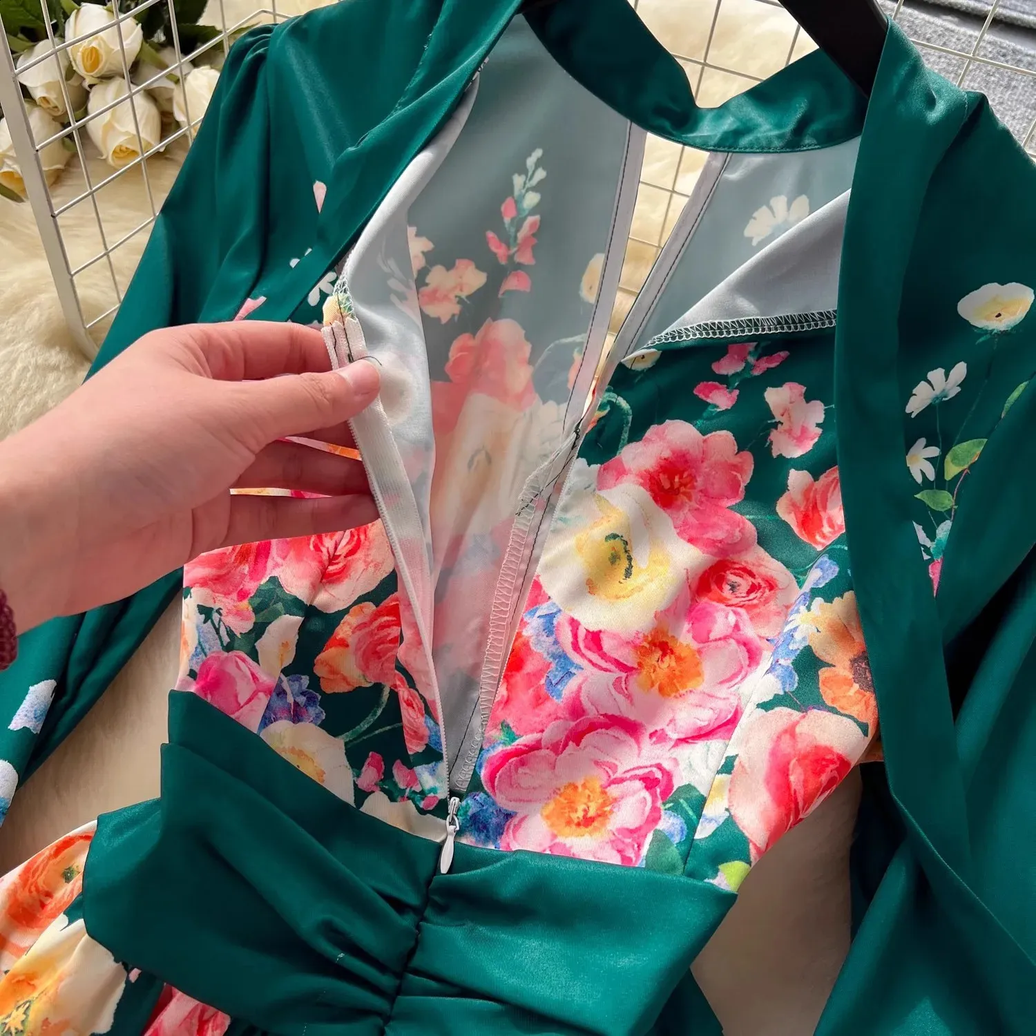 DHgate.com:Womens Vintage Floral Print A-Line Camisole Dress