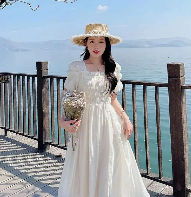 White A-Line Graduation Dress for Women with Square Neck and Puff Sleeves Mid-Calf Length from Dhgate Basic & Casual Dresses - price 13.53 White A-Line Graduation Dress for Women with Square Neck and Puff Sleeves Mid-Calf Length from Dhgate Basic & Casual Dresses - price 13.53