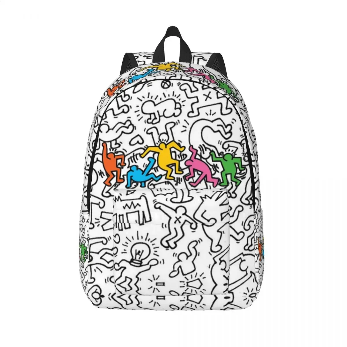 Haring Graffiti Canvas Backpacks Pop Art Bookbag for Indie School College Men Women