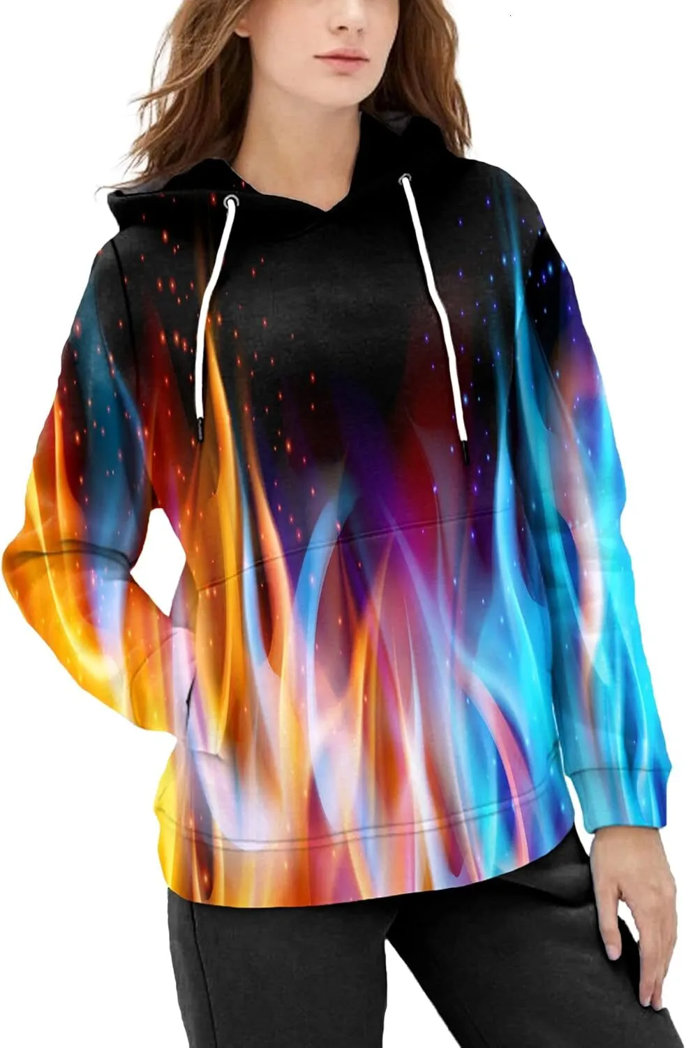 3D Galaxy Print Unisex Hoodie Realistic Space Graphic Pullover with Pockets