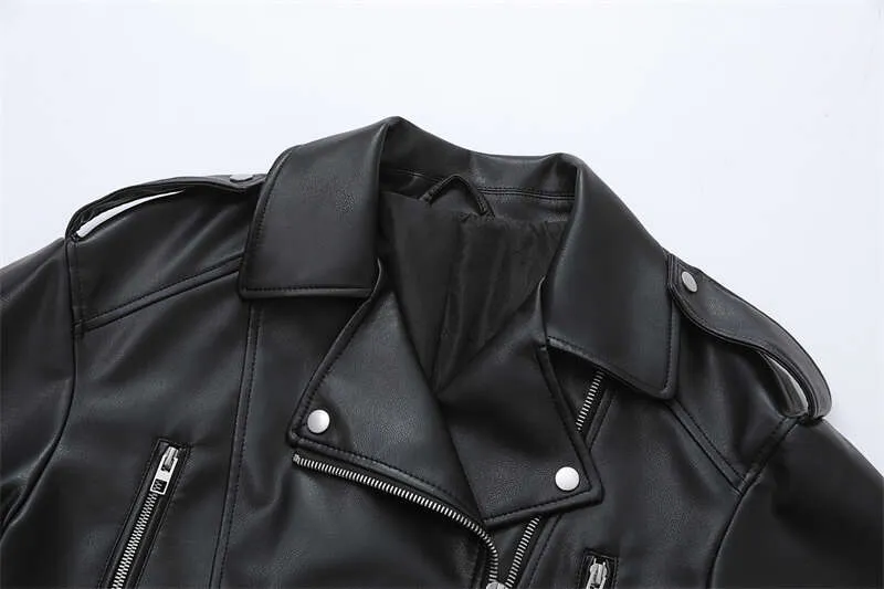 Vintage Leather Jacket with Zipper Lapel - Washed Effect, Short Length Vintage Leather Jacket with Zipper Lapel - Washed Effect, Short Length
