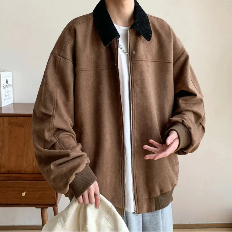 Retro Corduroy Jacket Mens Outfit: Premium Autumn Winter Suede
