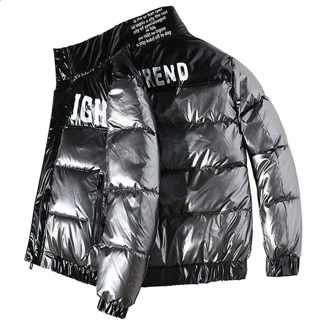 Mens Harajuku Streetwear Puffer Jacket - Colorful Winter