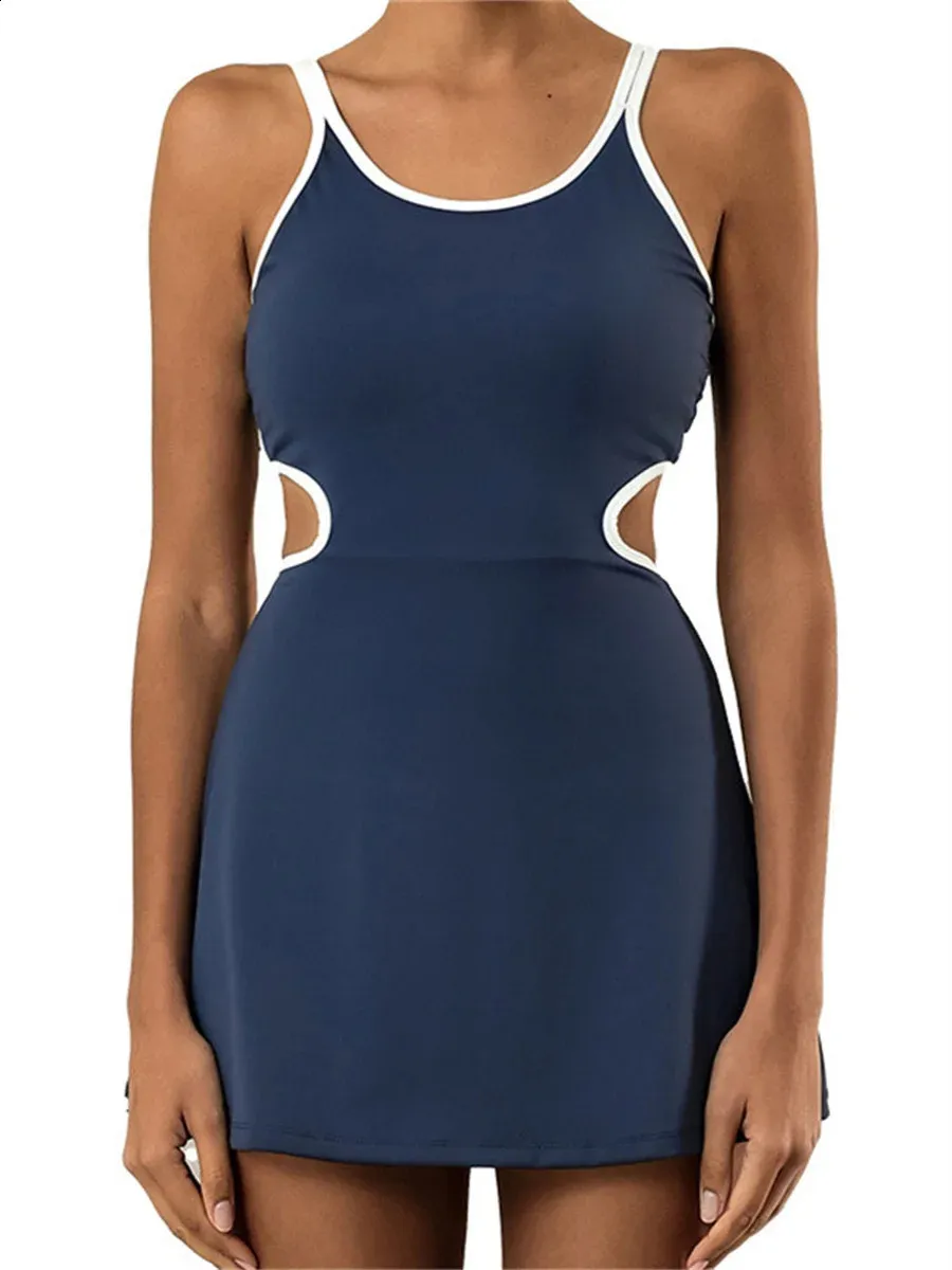 Tennis Dress Women Sleeveless Push Up Padded Sport Dress Training Running  Fitness Hollow Out Backless Slim Badminton Suit from Dhgate Tennis Dresses  - price 53.47