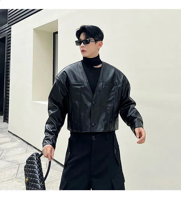 ジャケット・アウター short leather jacket black Wvapzxx Black Faux Leather Jacket Women Spring Autumn Short