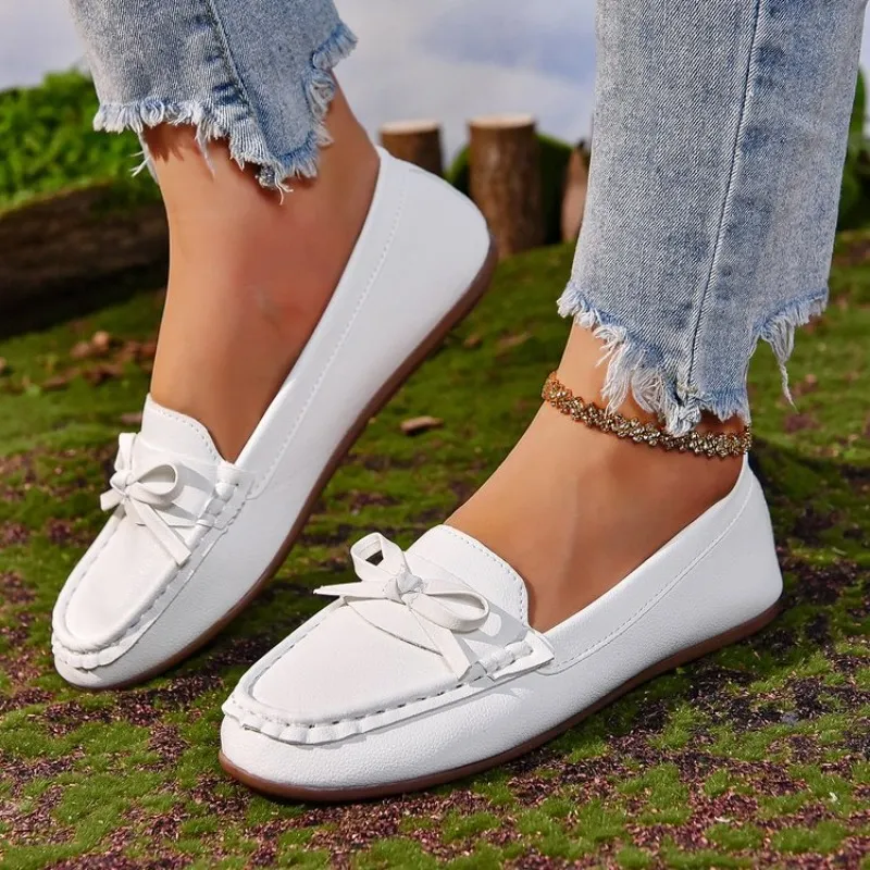 Moda Mocasines De Mujer Blancos Zapatos De Mocasines Para Mujeres